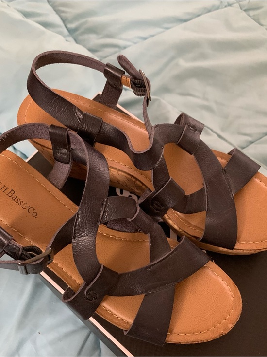 G.H. Bass & Co. Shoes - G.H. Bass & Co. Women's Black Leather Strappy Sandals